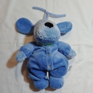 Blue Plush Dog Toy with Pull down that plays music